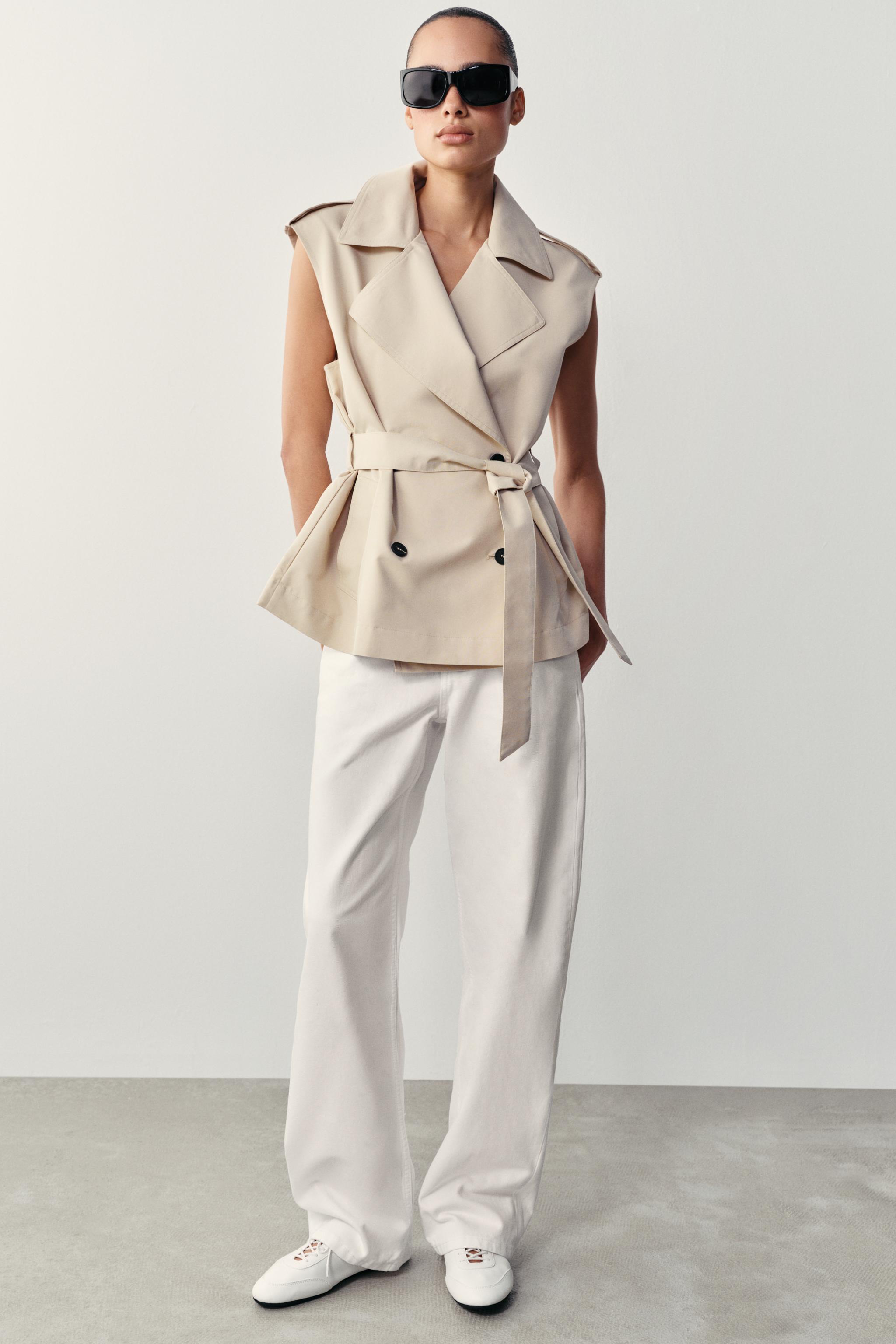 DOUBLE-BREASTED BELTED VEST